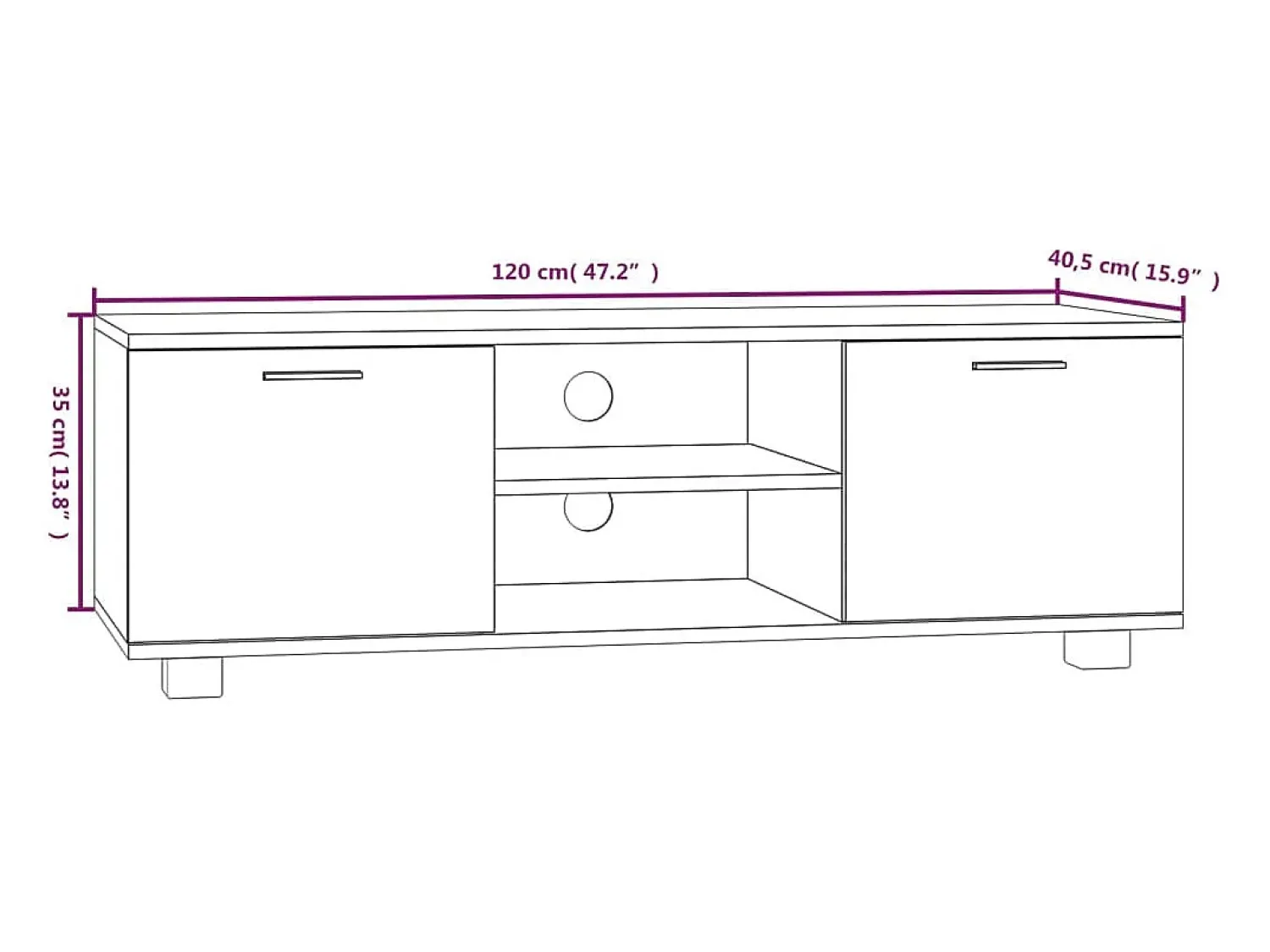 vidaxl Móvel de TV 120x40,5x35 cm derivados de madeira sonoma^ Móvel De Tv