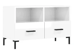 Móvel De Tv| Móvel de TV 80x36x50 cm derivados de madeira brilhante PT440992 Branco