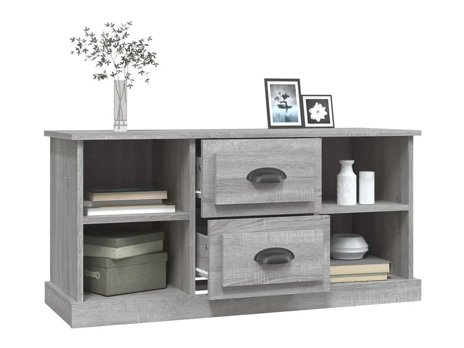 Móvel De Tv| Móvel de TV 99,5x35,5x48 cm derivados de madeira cinza sonoma PT996019 Cinzento