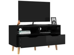 Móvel De Tv| Móvel de TV 90x40x48,5 cm derivados de madeira brilhante PT521744 Preto