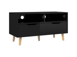 Móvel De Tv| Móvel de TV 90x40x48,5 cm derivados de madeira brilhante PT521744 Preto