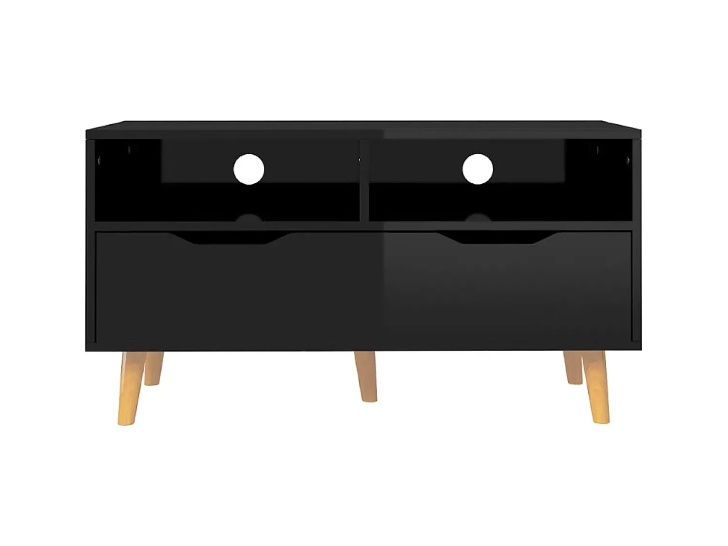 Móvel De Tv| Móvel de TV 90x40x48,5 cm derivados de madeira brilhante PT521744 Preto