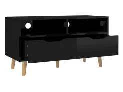 Móvel De Tv| Móvel de TV 90x40x48,5 cm derivados de madeira brilhante PT521744 Preto