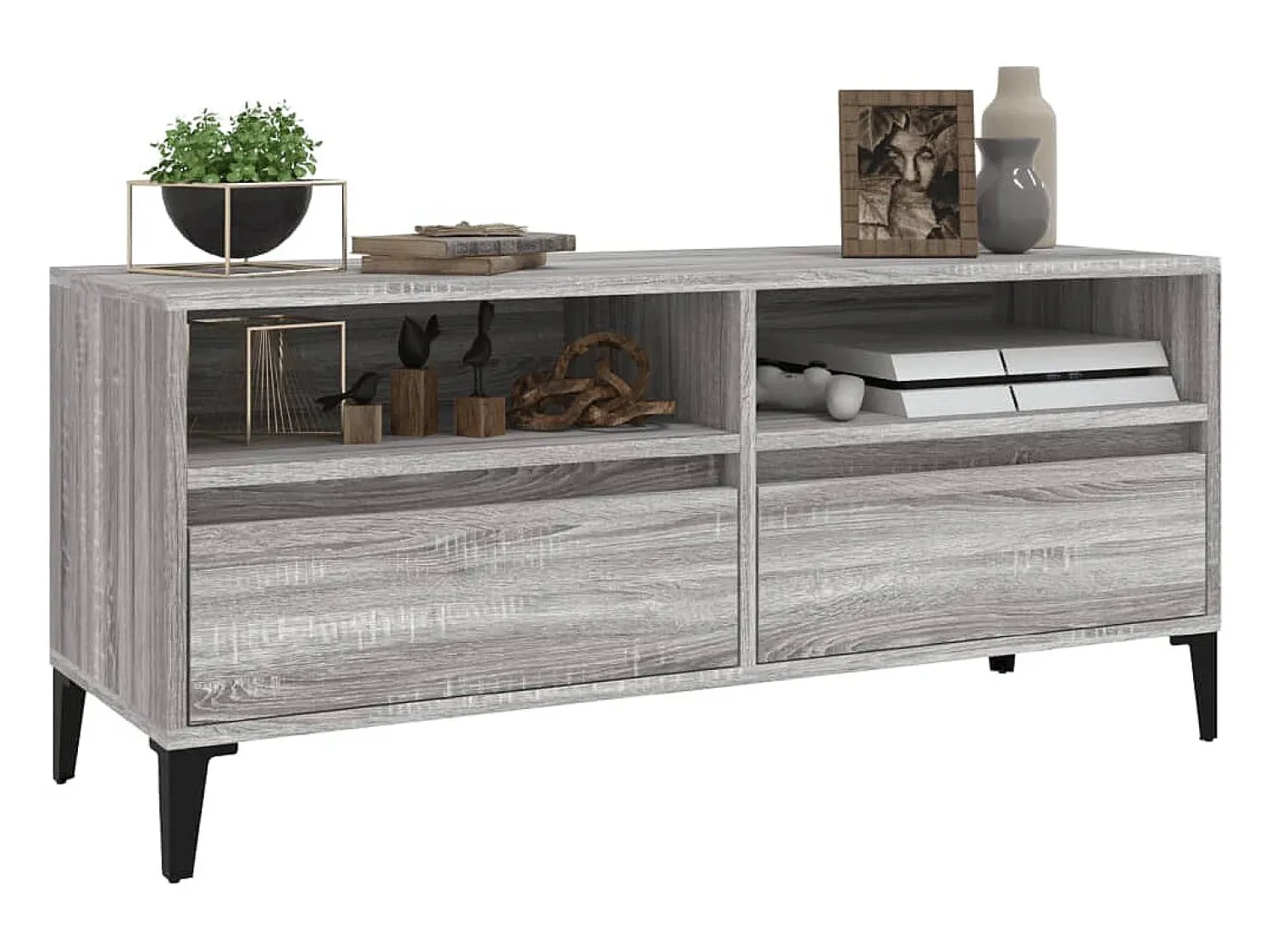 Móvel De Tv| Móvel de TV 100x34,5x44,5 cm derivados madeira sonoma PT205799 Cinzento