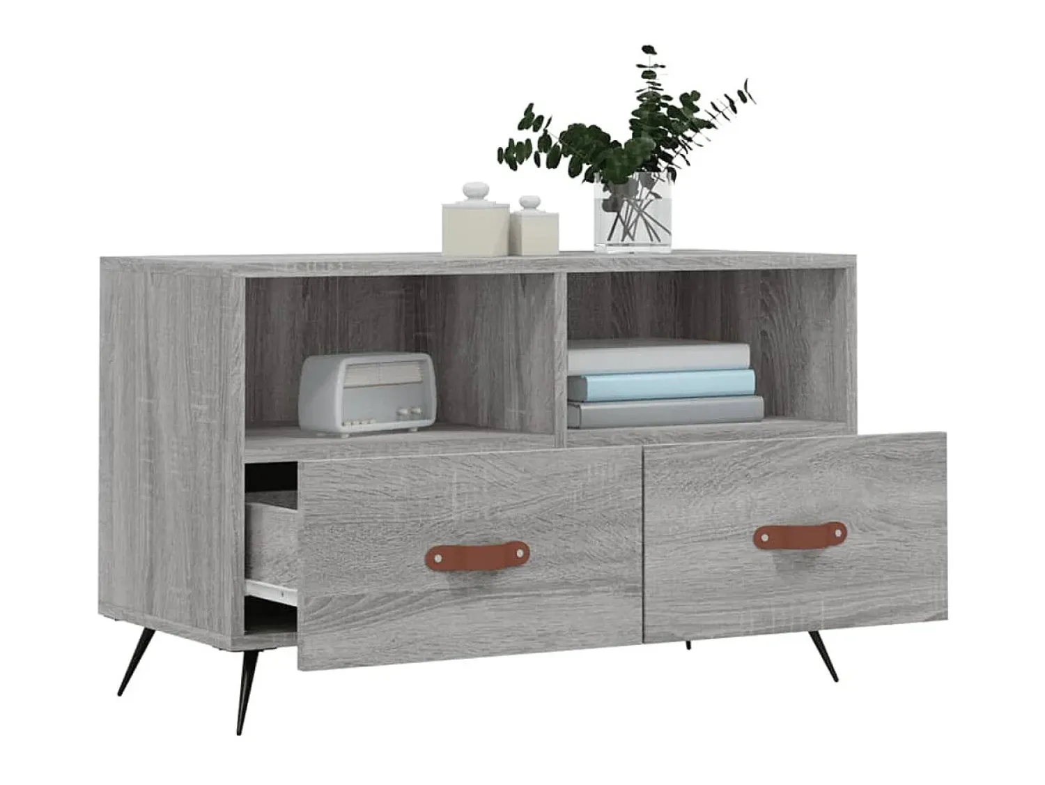 Móvel De Tv* Móvel de TV 80x36x50 cm derivados de madeira sonoma PT645416 Cinzento