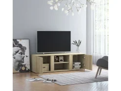 Móvel de TV 120x34x37 cm derivados de madeira carvalho sonoma PT456693^ Móvel De Tv
