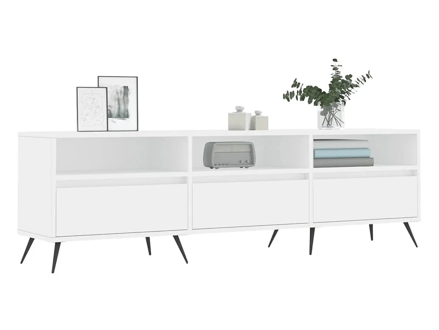 Móvel De Tv| Móvel de TV 150x30x44,5 cm derivados de madeira PT443331 Branco