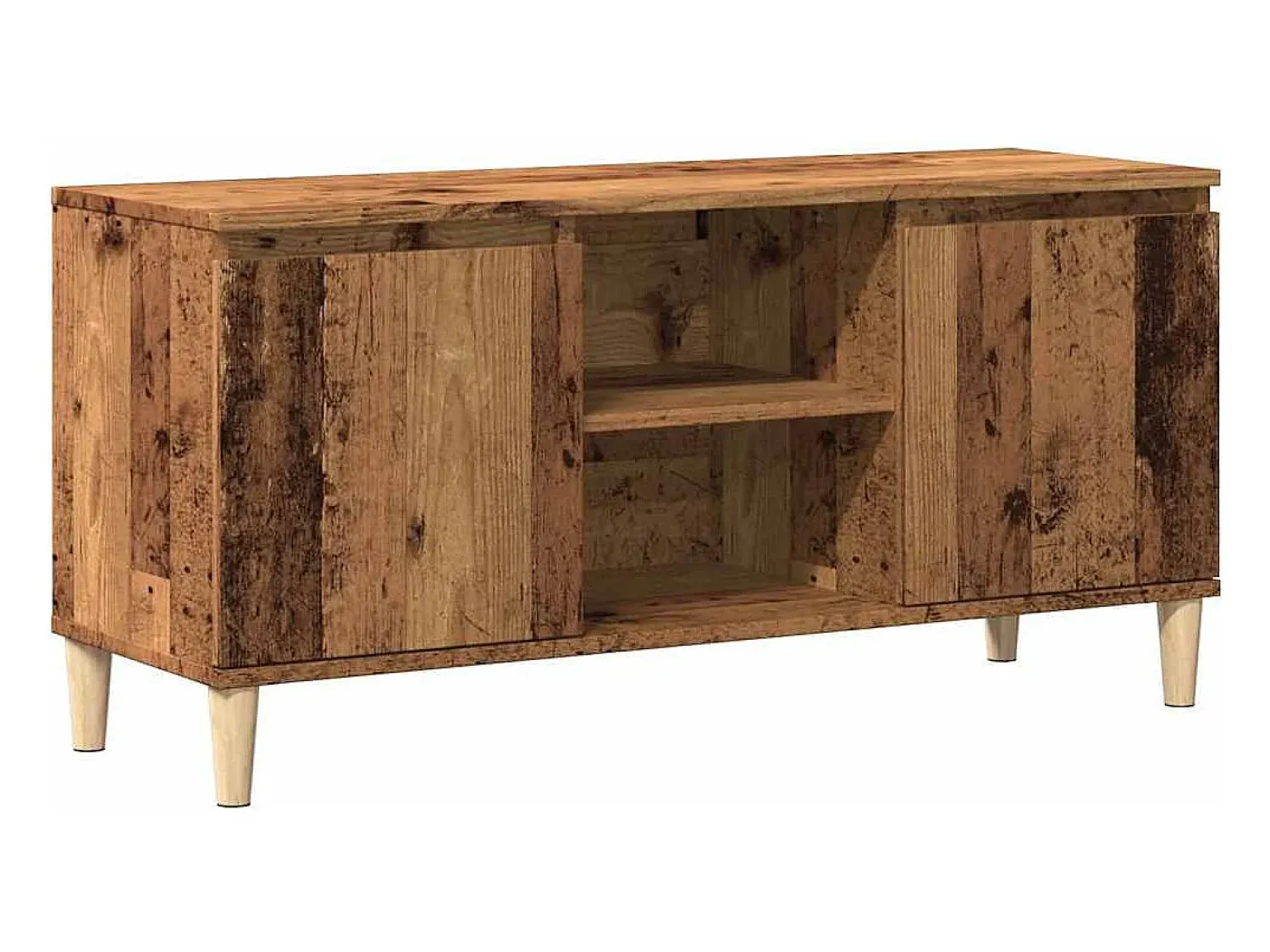 Móvel De Tv*vidaxl Móvel de TV 102x35x50 cm derivados de madeira madeira velha Castanho