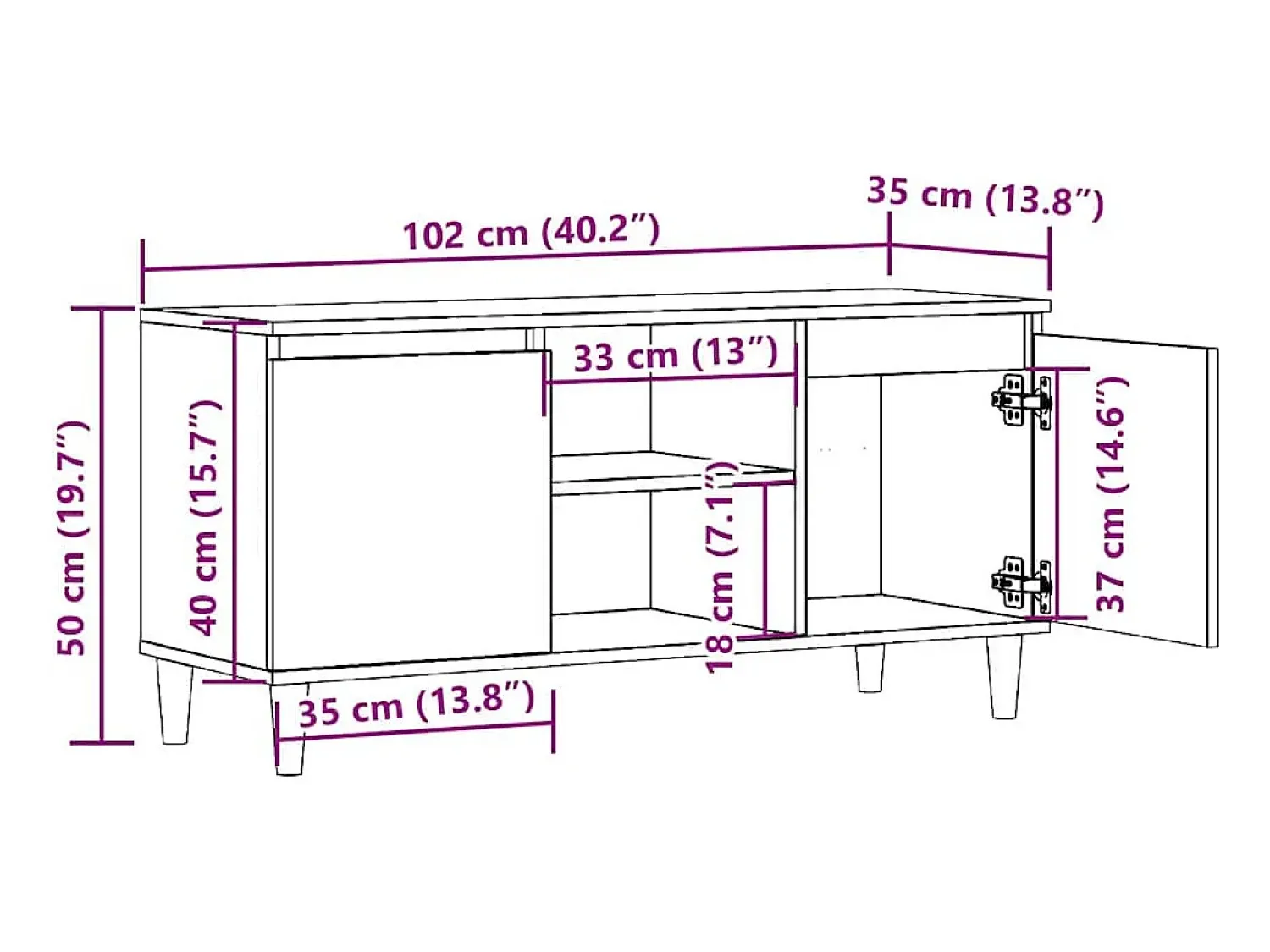 Móvel De Tv*vidaxl Móvel de TV 102x35x50 cm derivados de madeira madeira velha Castanho