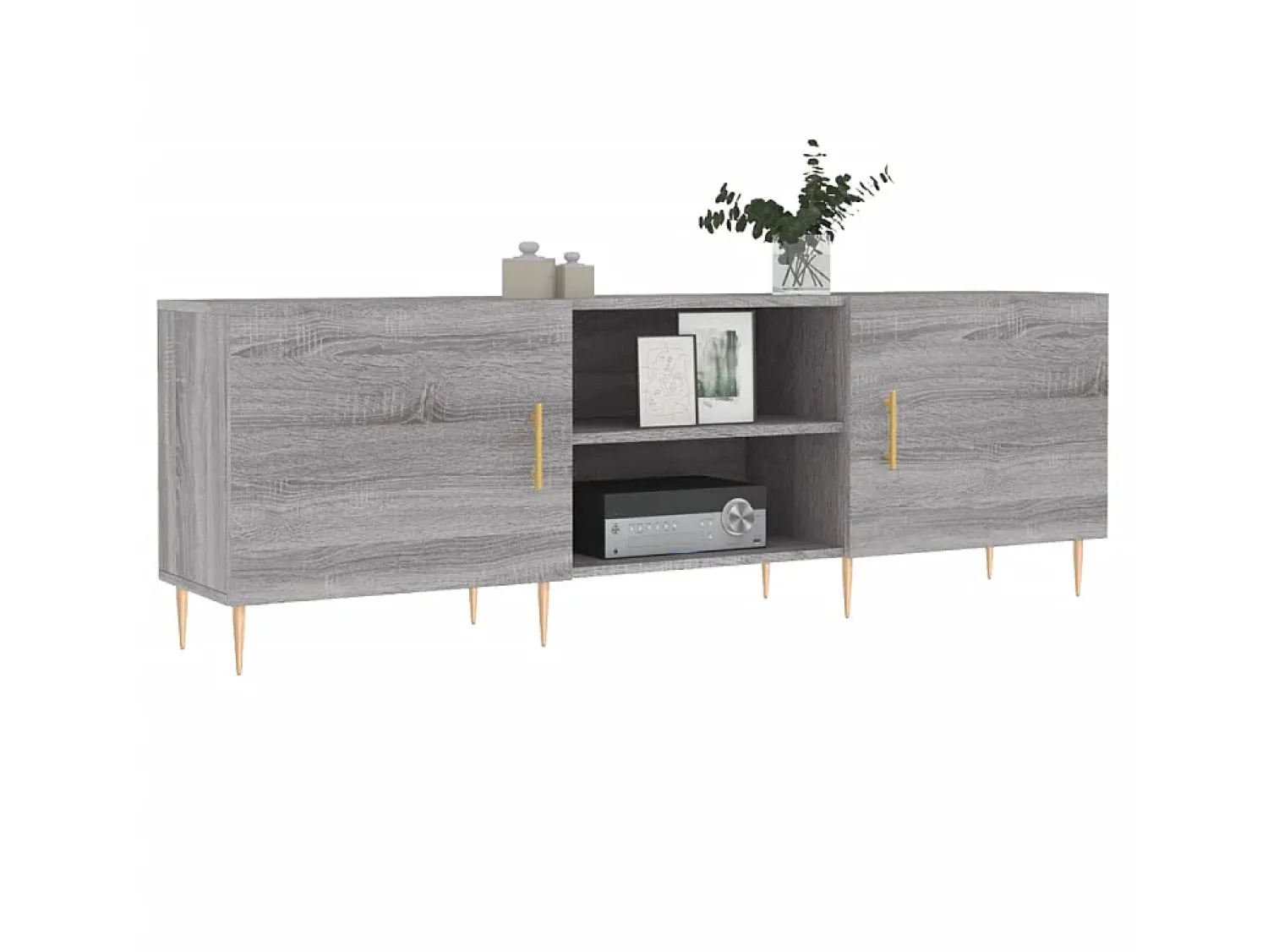 Móvel De Tv* Móvel de TV 150x30x50 cm derivados de madeira sonoma PT885524 Cinzento