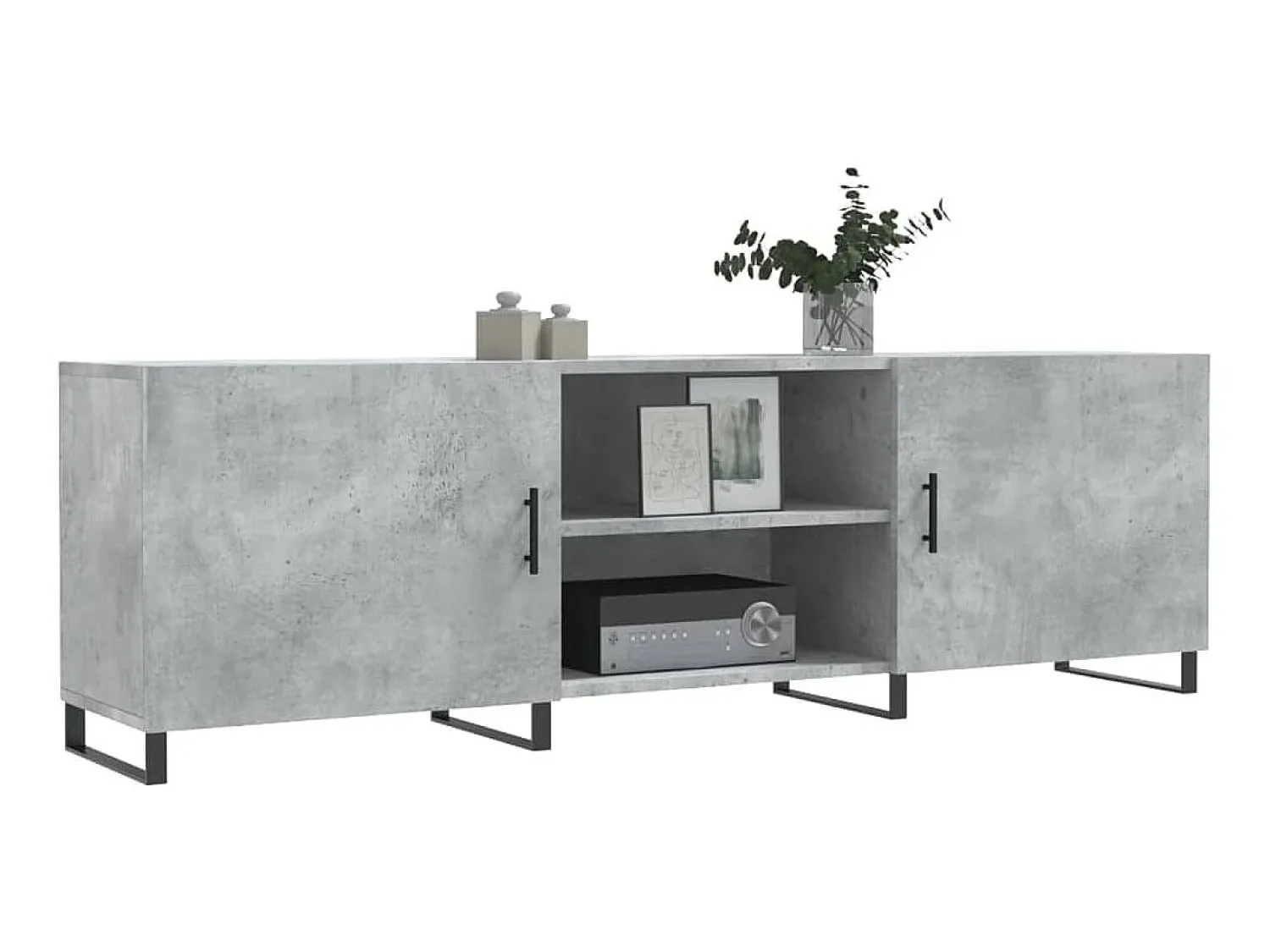Móvel de TV 150x30x50 cm derivados de madeira cinza-cimento PT347902^ Móvel De Tv
