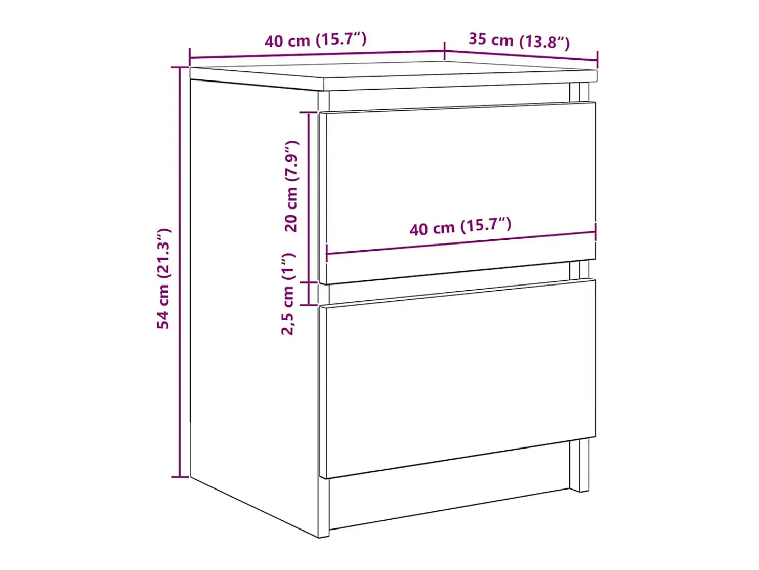 Móvel De Tv*vidaxl Móvel de TV 40x35x54 cm derivados de madeira Branco