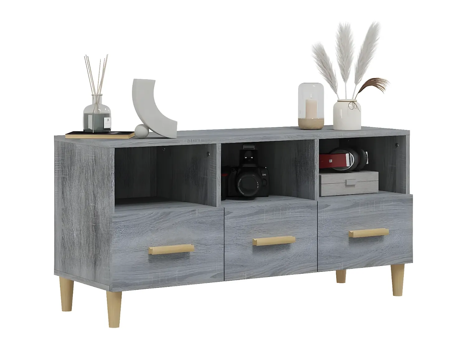 Móvel de TV 102x36x50 cm derivados de madeira sonoma PT635377^ Móvel De Tv