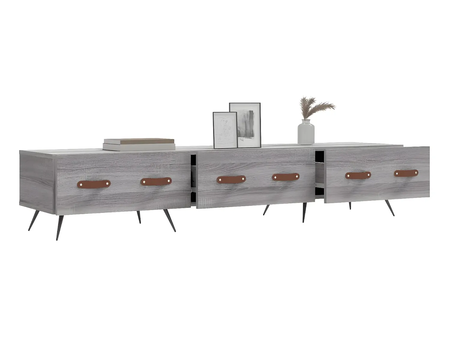 Móvel De Tv* Móvel de TV 150x36x30 cm derivados de madeira sonoma PT377857 Cinzento