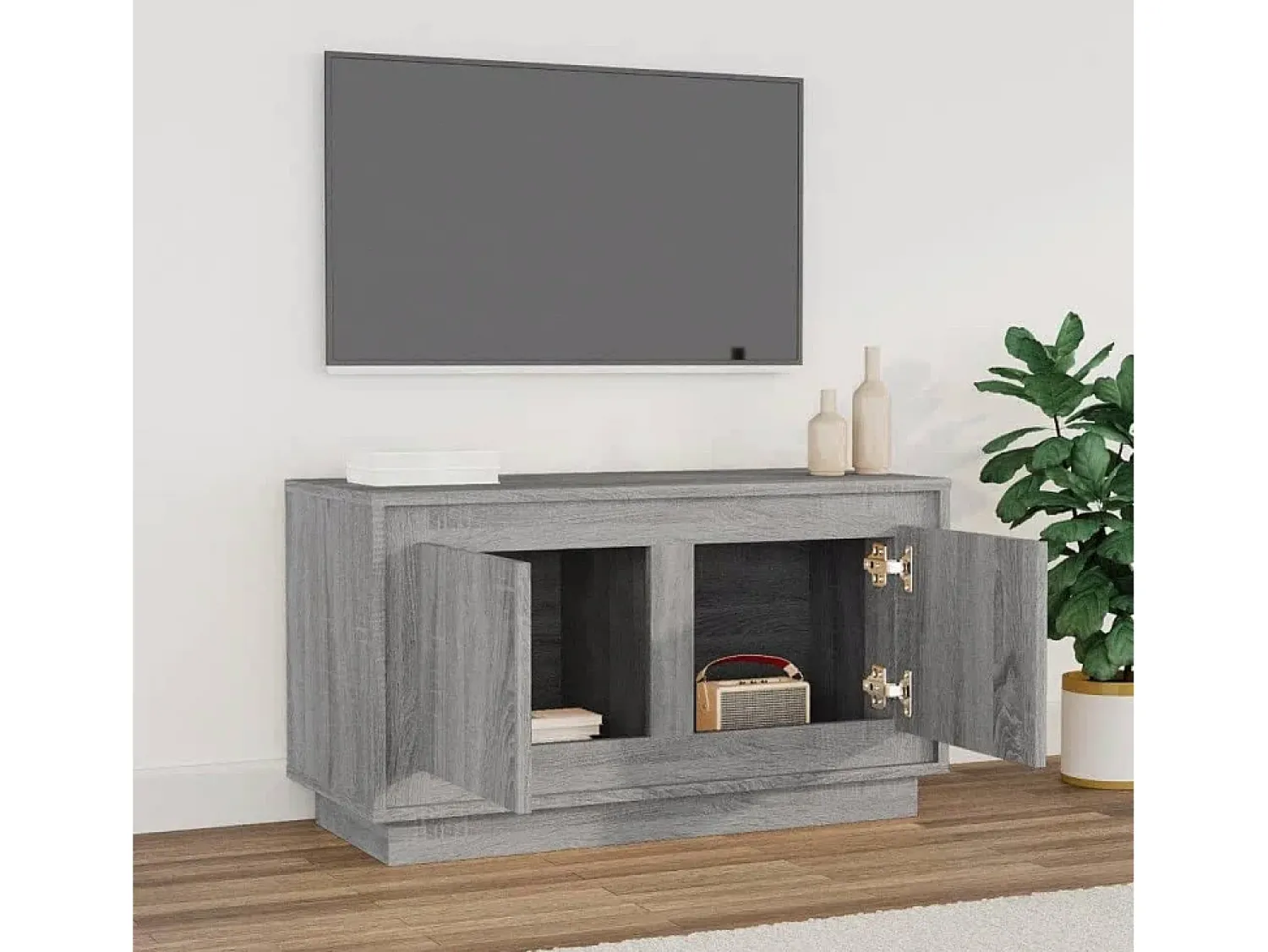 Móvel de TV 80x35x45 cm derivados de madeira sonoma PT790827^ Móvel De Tv