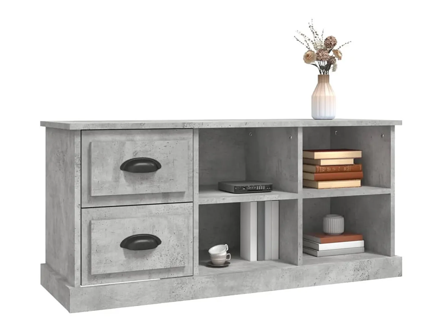 Móvel De Tv* Móvel de TV 102x35,5x47,5 cm derivados de madeira cinza cimento PT890236 Cinzento