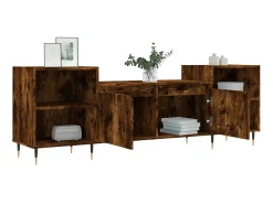 Móvel De Tv| Móvel de TV 160x35x55 cm derivados de madeira carvalho fumado PT987472 Castanho
