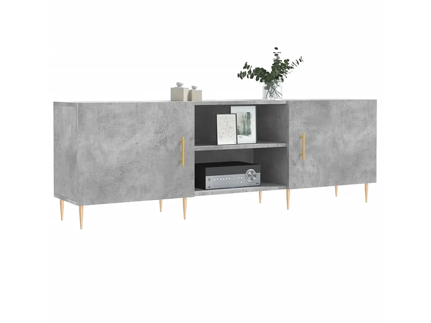 Móvel De Tv* Móvel de TV 150x30x50 cm derivados de madeira cinza-cimento PT190197 Cinzento