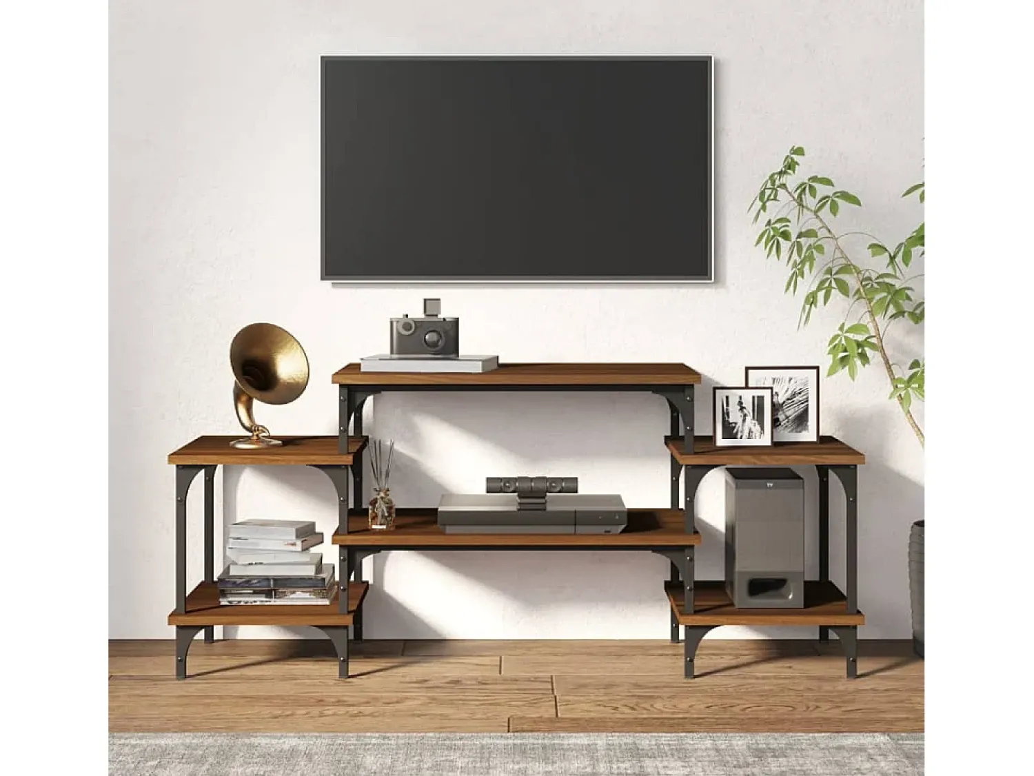 Móvel De Tv| Móvel de TV 117x35x52 cm derivados de madeira carvalho PT429439 Castanho