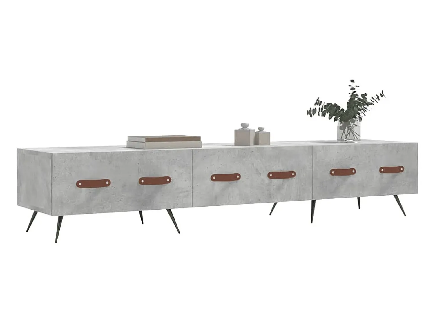 Sale Móvel de TV 150x36x30 cm derivados de madeira cimento PT169773 Cinzento