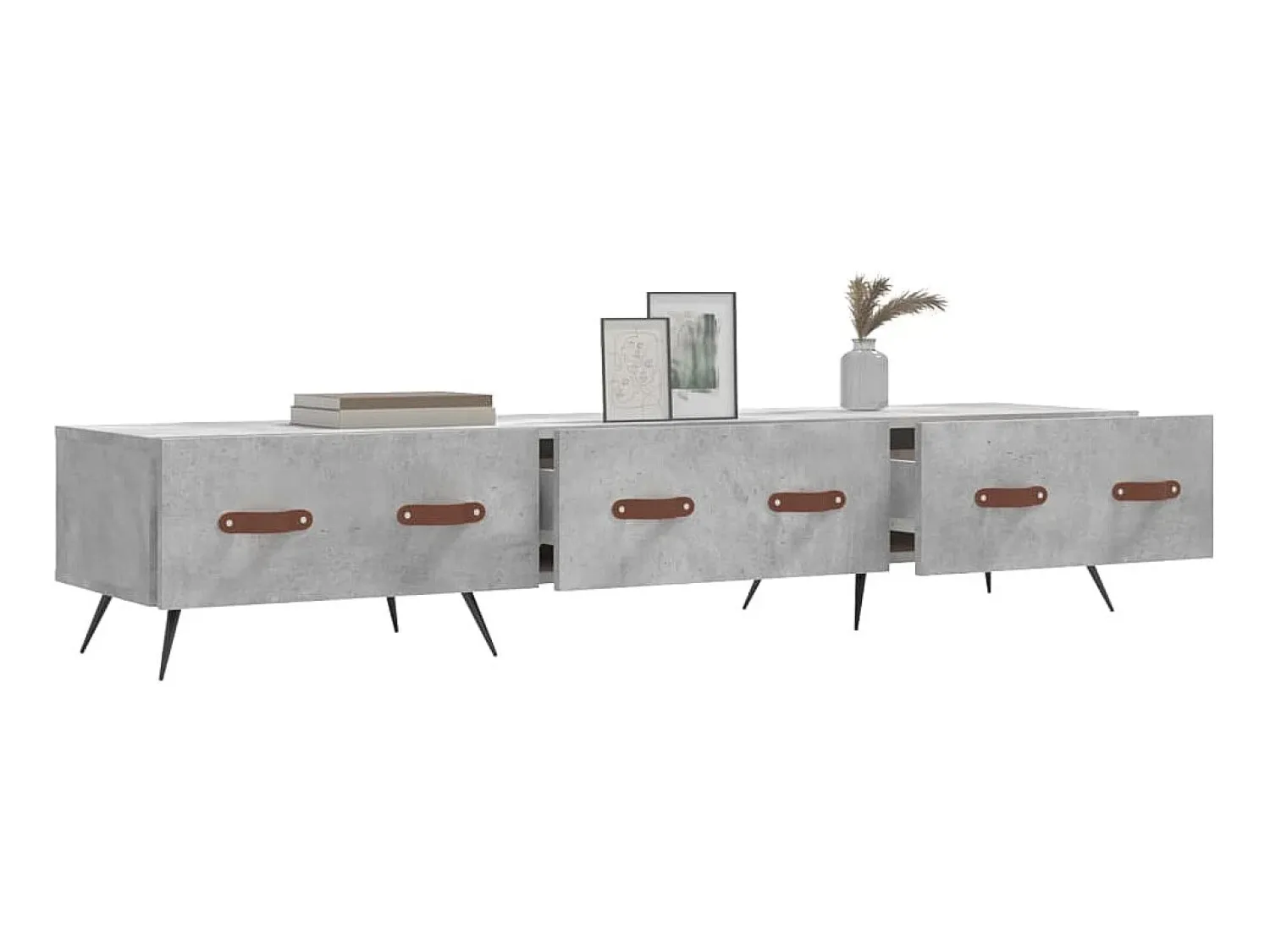 Sale Móvel de TV 150x36x30 cm derivados de madeira cimento PT169773 Cinzento