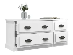Móvel De Tv| Móvel de TV 100x35,5x45 cm derivados madeira brilhante PT294243 Branco