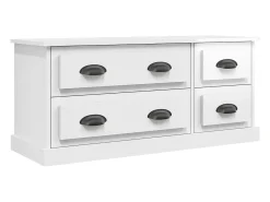 Móvel De Tv| Móvel de TV 100x35,5x45 cm derivados madeira brilhante PT294243 Branco
