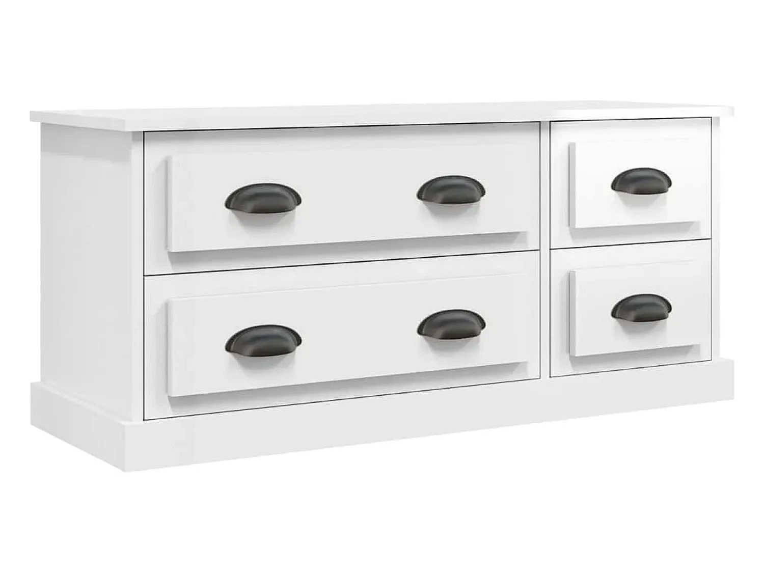 Móvel De Tv| Móvel de TV 100x35,5x45 cm derivados madeira brilhante PT294243 Branco
