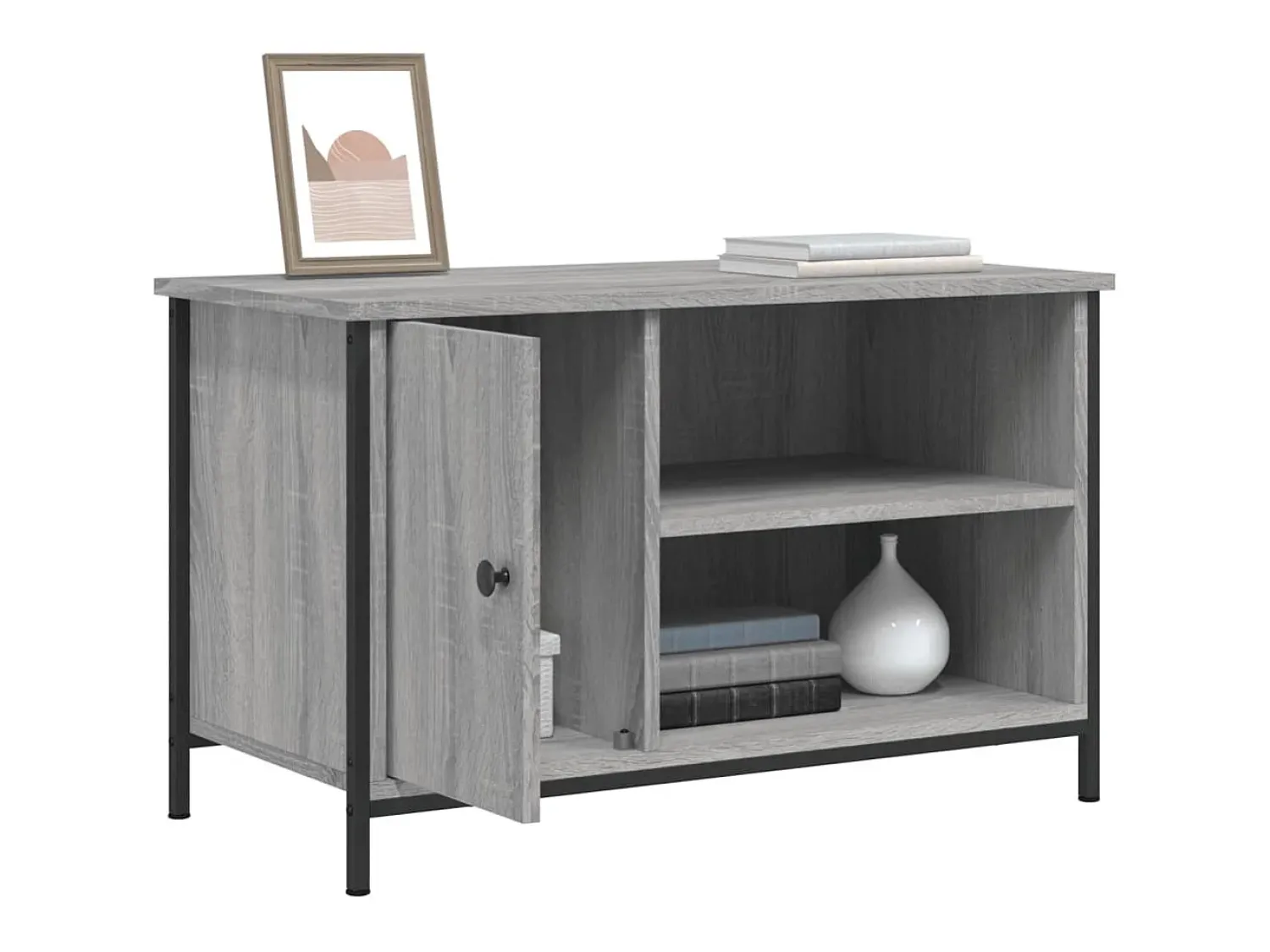 Outlet Móvel de TV 80x40x50 cm derivados de madeira sonoma PT134915 Cinzento