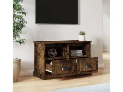 Móvel De Tv| Móvel de TV 80x35x50 cm derivados de madeira carvalho fumado PT809370 Castanho