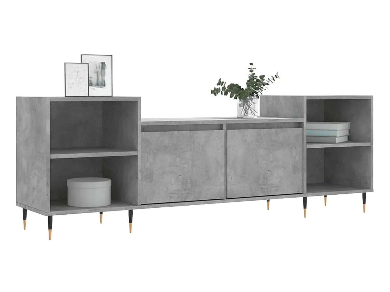 Móvel de TV 160x35x55 cm derivados de madeira cimento PT810382^ Móvel De Tv