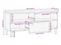 Best vidaxl Móvel de TV 100x33x46 cm derivados de madeira Preto