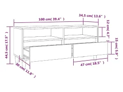 Móvel De Tv|vidaxl Móvel de TV 100x34,5x44,5 cm derivados de madeira Branco