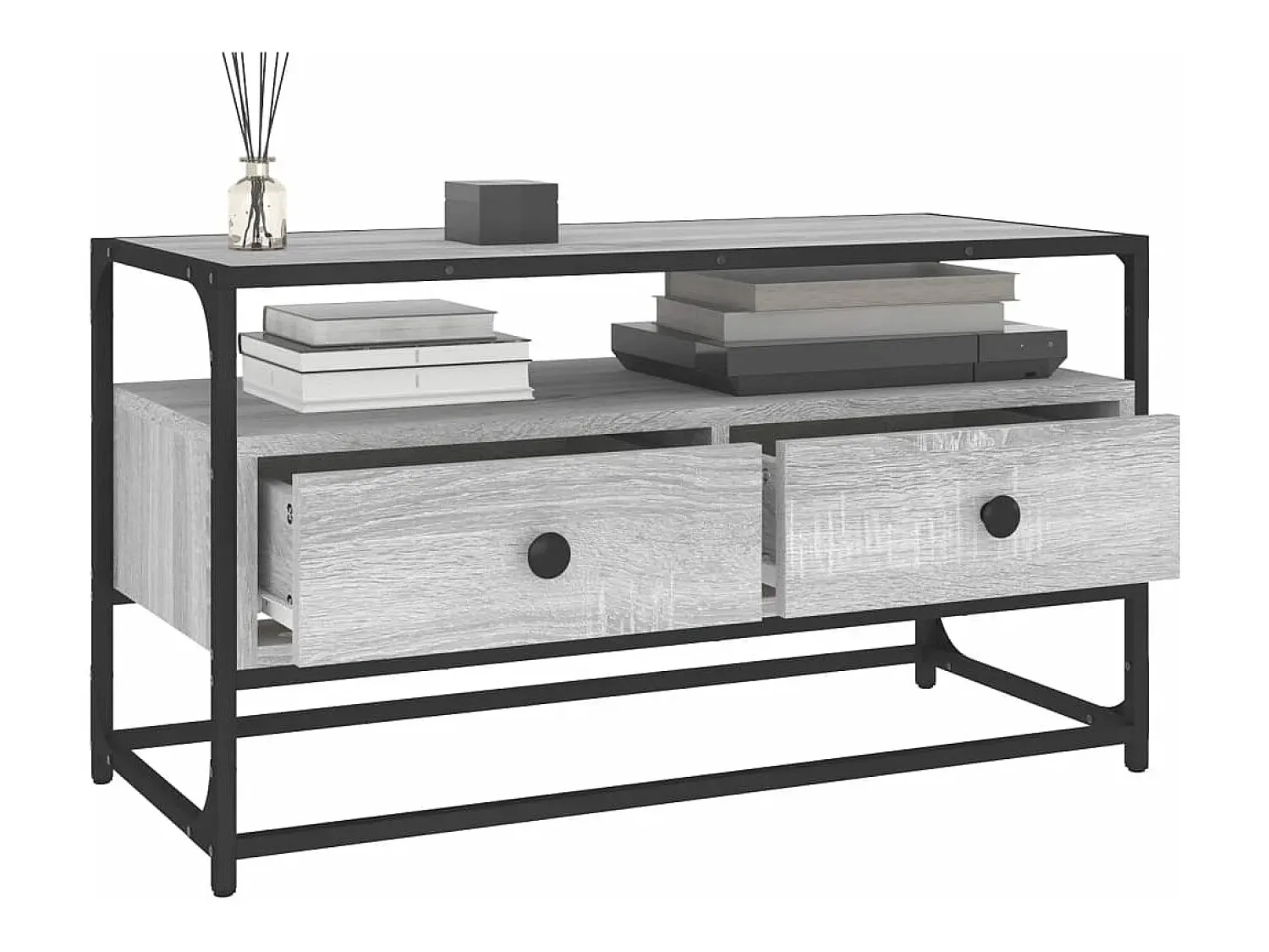 Móvel De Tv* Móvel de TV 80x35x45 cm derivados de madeira sonoma PT635123 Cinzento
