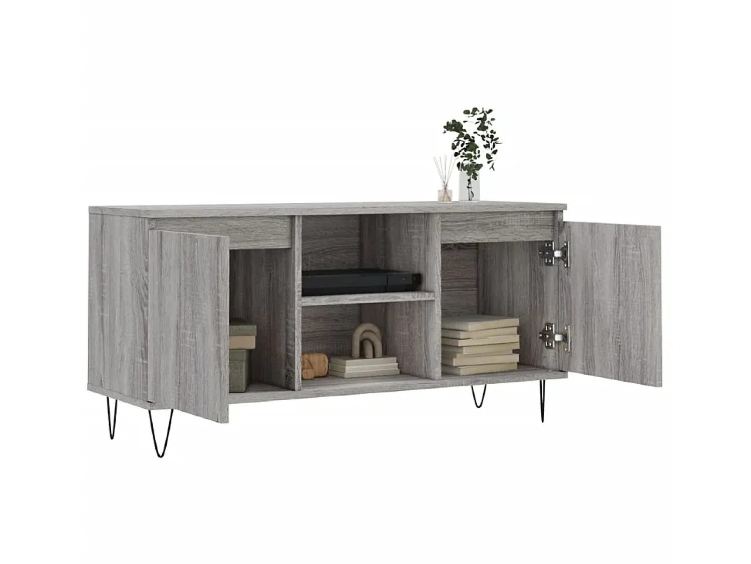 Móvel De Tv| Móvel de TV 104x35x50 cm derivados de madeira sonoma PT876873 Cinzento