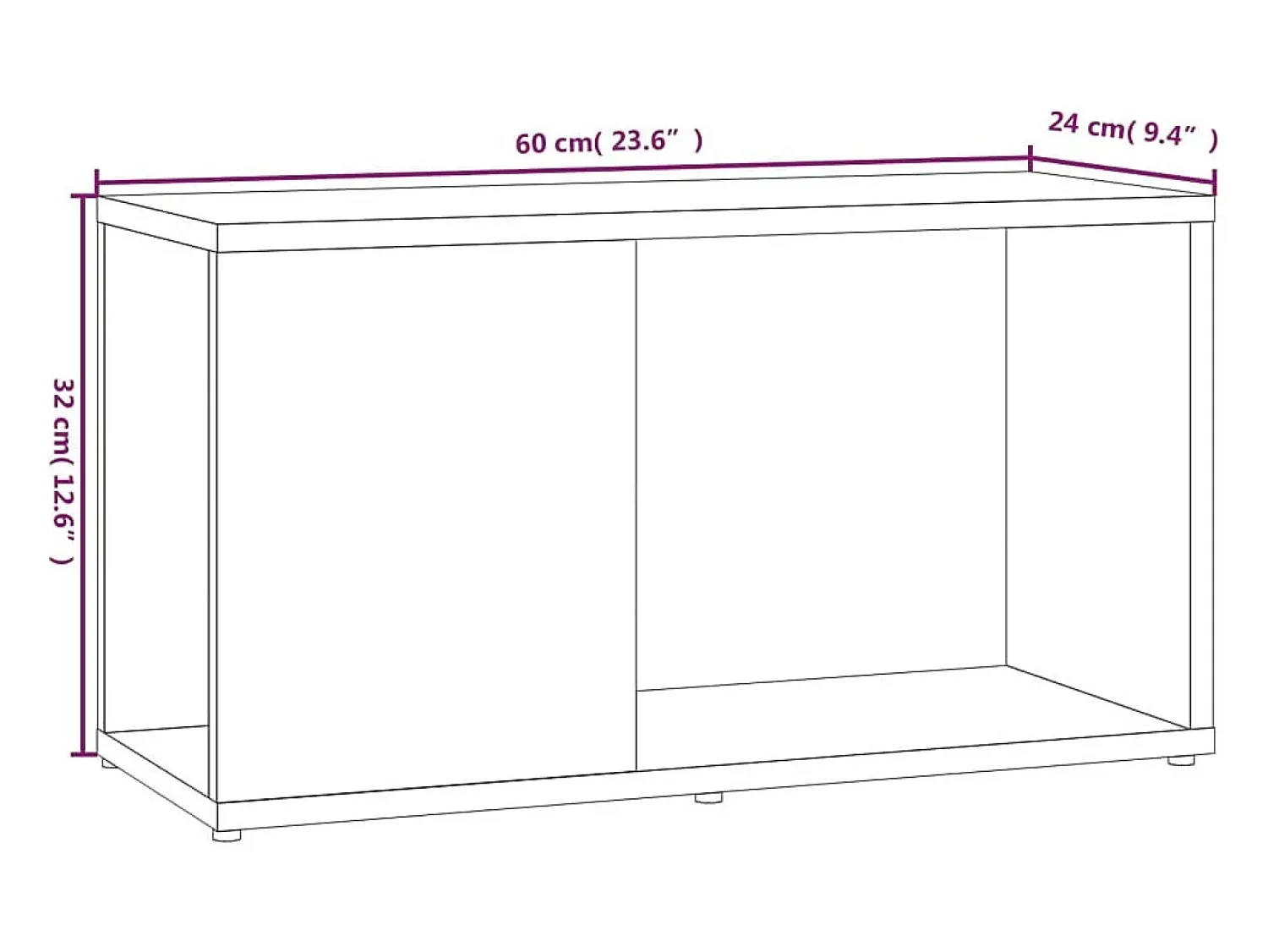 vidaxl Móvel de TV 60x24x32 cm derivados de madeira carvalho fumado^ Móvel De Tv