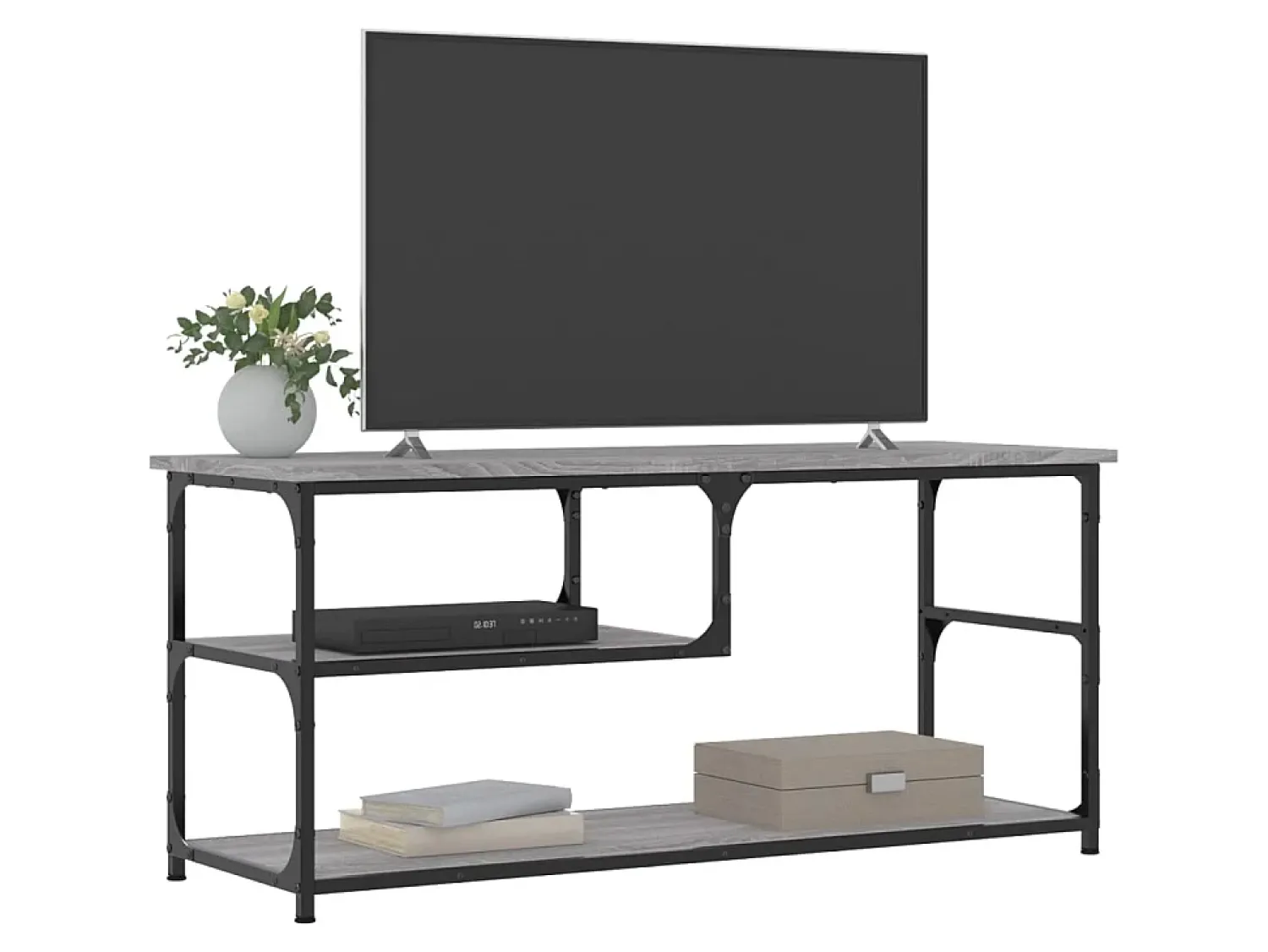 Móvel De Tv| Móvel de TV 103x38x46,5 cm derivados madeira/aço cinza sonoma PT629114 Cinzento
