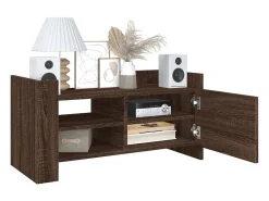 Outlet Móvel de TV 80x35x40 cm derivados de madeira carvalho PT301106 Castanho