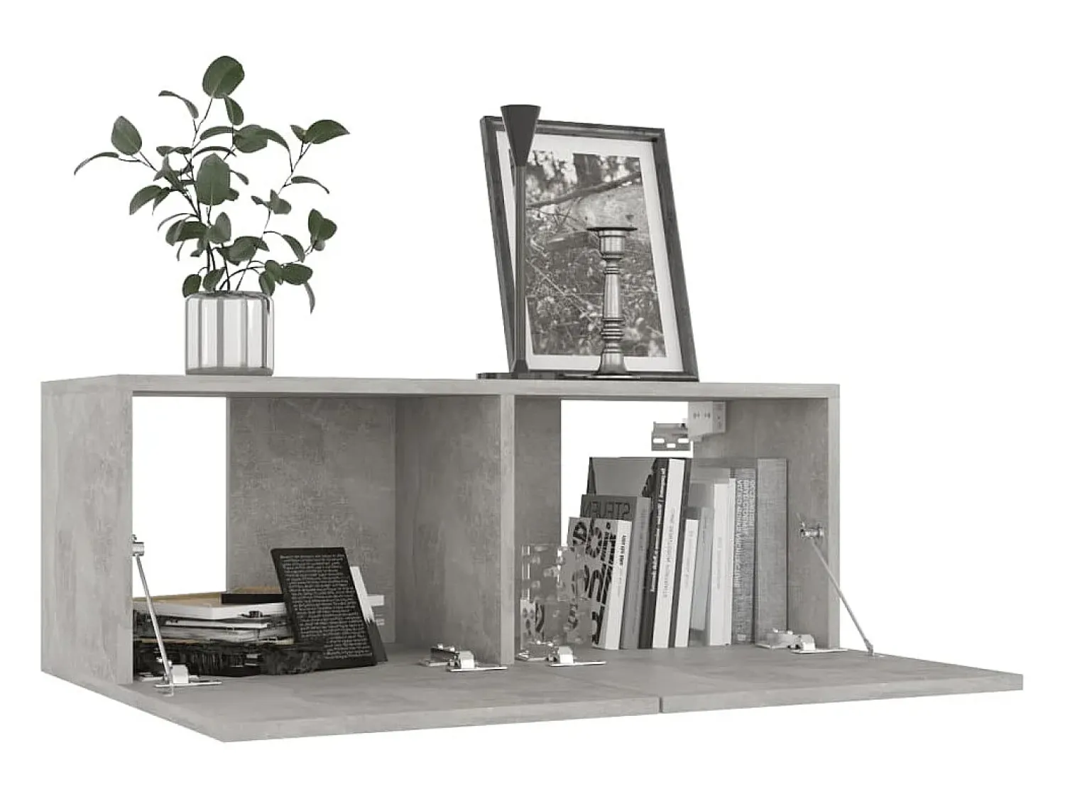 Móvel De Tv* Móvel de TV 80x30x30 cm derivados de madeira cimento PT590426 Cinzento