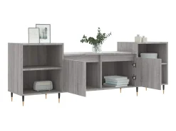 New Móvel de TV 160x35x55 cm derivados de madeira sonoma PT121220 Cinzento