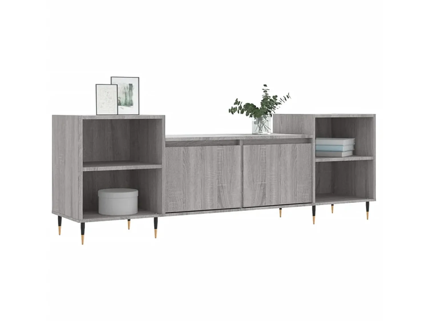 New Móvel de TV 160x35x55 cm derivados de madeira sonoma PT121220 Cinzento