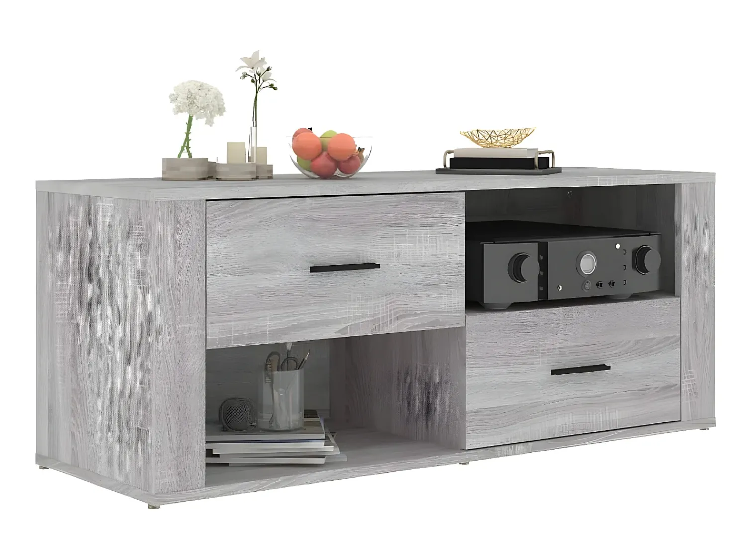 Móvel De Tv| Móvel de TV 100x35x40 cm derivados de madeira sonoma PT771309 Cinzento