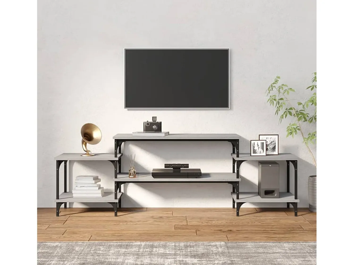 Móvel de TV 157x35x52 cm derivados de madeira sonoma PT885168^ Móvel De Tv
