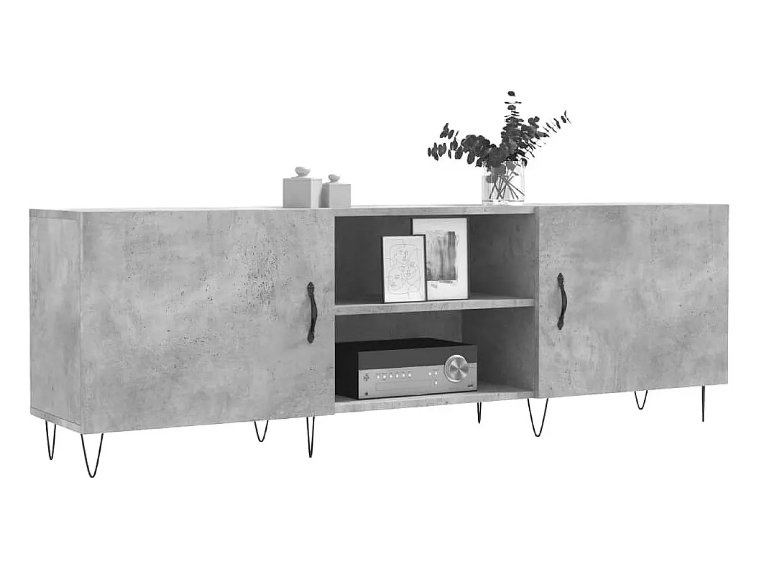 Móvel de TV 150x30x50 cm derivados de madeira cinza-cimento PT465740^ Móvel De Tv