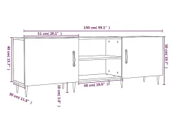 vidaxl Móvel de TV 150x30x50 cm derivados de madeira carvalho sonoma^ Móvel De Tv