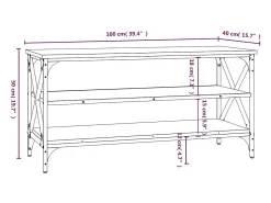 Móvel De Tv*vidaxl Móvel de TV 100x40x50 cm derivados de madeira carvalho castanho Natural claro