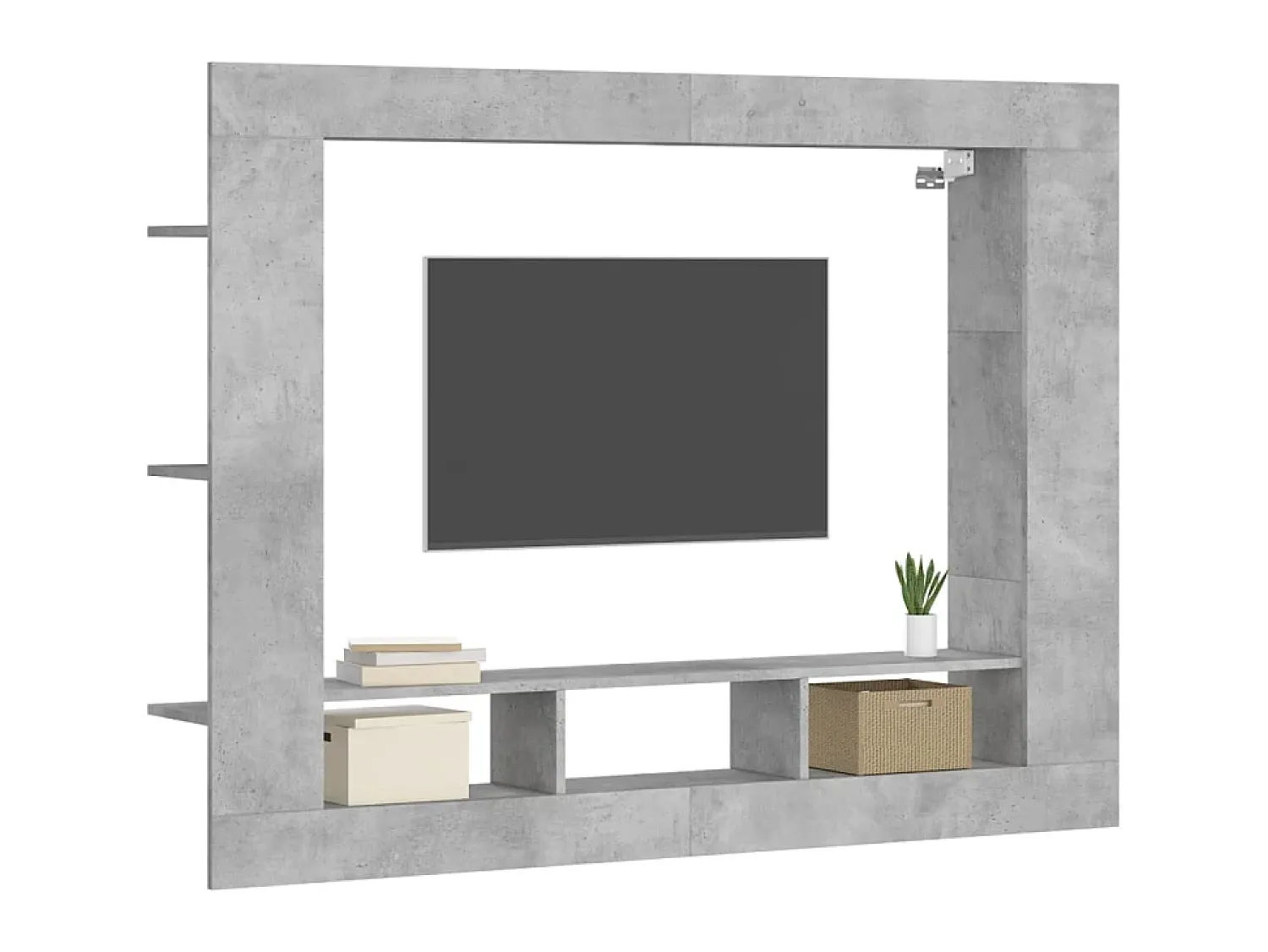Móvel de TV 152x22x113 cm derivados de madeira cimento PT755917^ Móvel De Tv