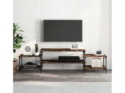 Móvel De Tv| Móvel de TV 197x35x52 cm derivados de madeira carvalho fumado PT187230 Castanho
