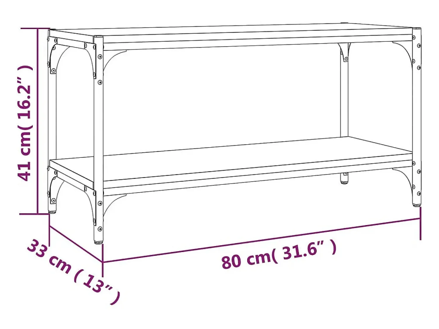Móvel De Tv|vidaxl Móvel de TV 80x33x41 cm derivados de madeira e aço Preto