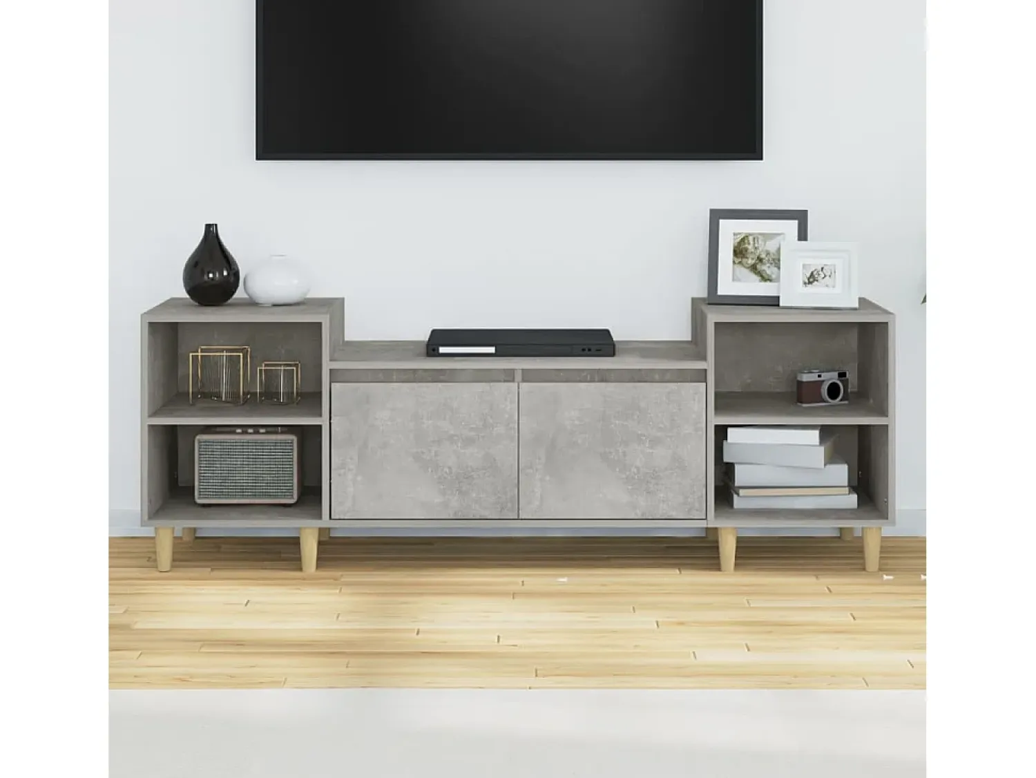 Móvel de TV 160x35x55 cm derivados de madeira cimento PT261427^ Móvel De Tv
